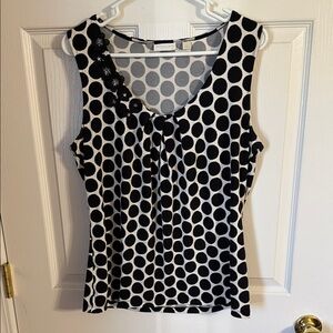 New York & Company Black and White Polka Dot Blouse